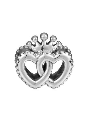 Серебряный шарм "королевские сердца"