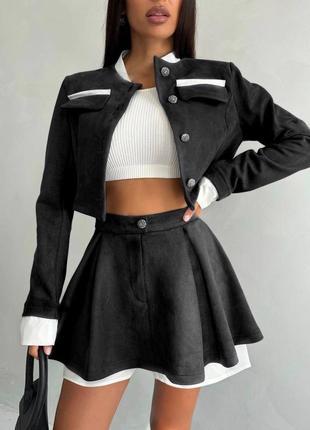 Костюм жакет + шорты-юбка
