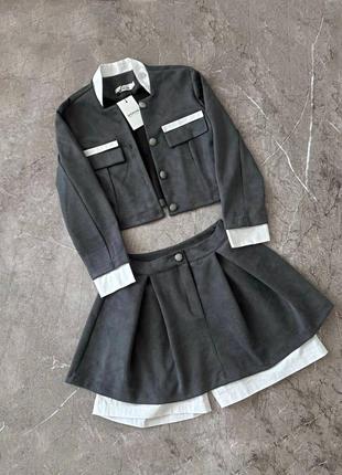 Костюм жакет + шорты-юбка