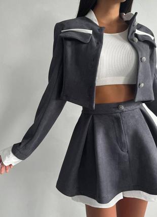 Костюм жакет + шорты-юбка