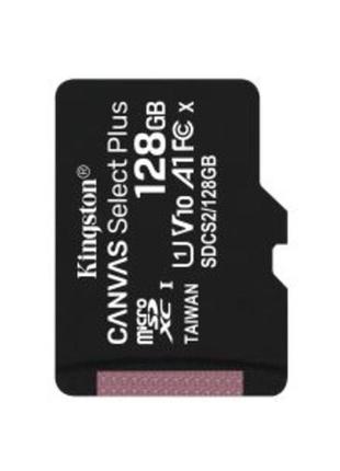 Microsdxc (uhs-1) kingston canvas select plus 128gb class 10 а1 (r-100mb/s)