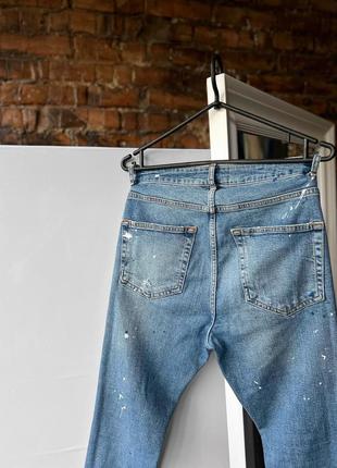 Zara men’s blue distressed denim jeans pockets streetwear завужені джинси4 фото