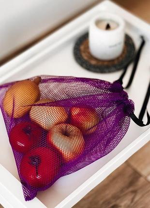 Прочный мешок-сетка для продуктов m 30*30 см (фиолетовый)