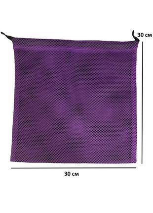 Прочный мешок-сетка для продуктов m 30*30 см (фиолетовый)3 фото