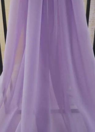 Тюль шифон вуаль сиреневый, свет фиолетовый