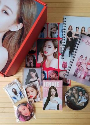 Подарунковий бокс ким дженни jennie black pink із 10 предметів