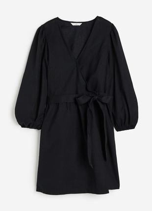 Платье из льна и хлопка h&m pp m