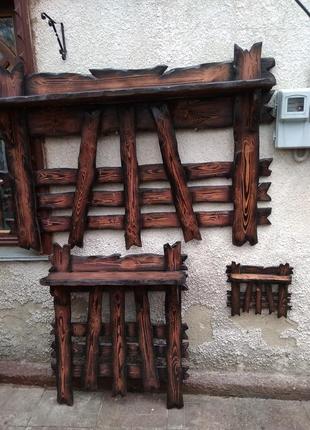 Вешалка из дерева под старину №4 ( деревянная, настенная )8 фото