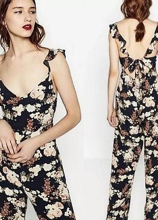 Комбінзон брючний zara в квітковий принт .