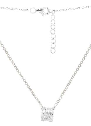 Серебряное колье silverthin с фианитами, вес изделия 5,47 гр (2161950) 400450 размер