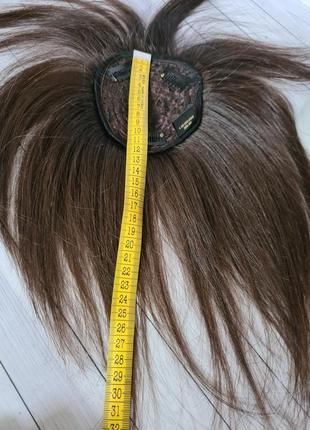 Накладка топпер макушка челка полупарик 100% натуральный волос.6 фото