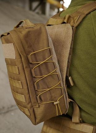 Військовий невеликий рюкзак кордура 10 літрів тактичний рюкзак койот з системою molle hub5 фото