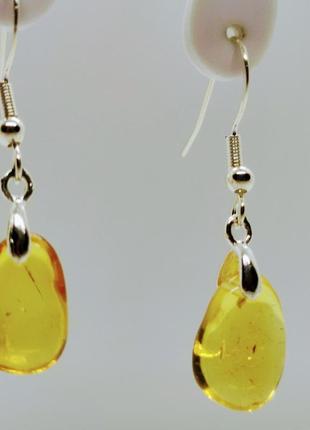 Серьги minov 2877 из натурального янтаря