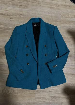 Жакет пиджак твидовый zara