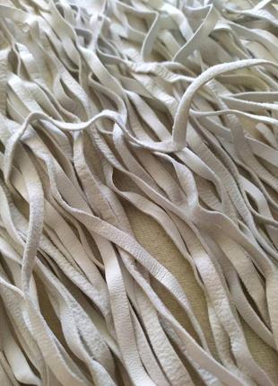 Hermes треугольная кашемировая шаль с бахромой из кожи, винтаж 90-х годов, коллекционная вещь