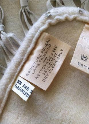 Hermes треугольная кашемировая шаль с бахромой из кожи, винтаж 90-х годов, коллекционная вещь