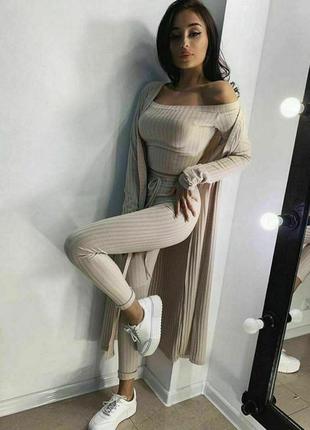Костюм "трійка" (кардиган, топ та штани)2 фото