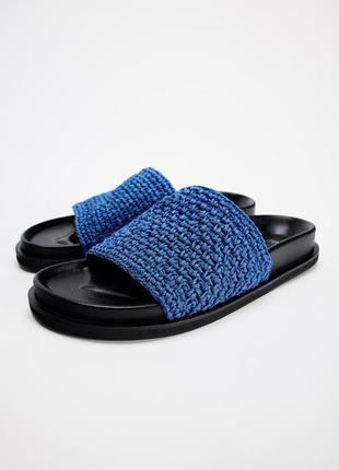 Шльопанці сині з ремінцями zara new