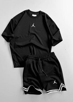 Костюм футболка jordan black + шорти jordan black s-xl1 фото