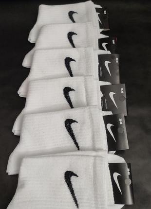 Мужские носки nike / женские носки / высокие белые носки / спортивные носки /футбольные носки / белые носки / баскетбольные чулки