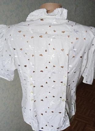 Блуза баварская, хлопковая из прошвы.3 фото