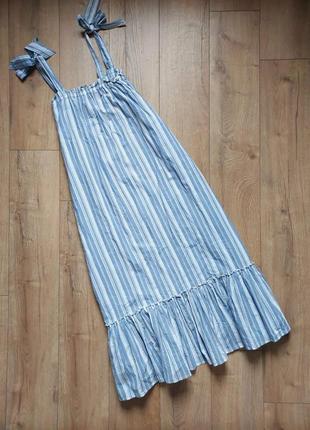 Сукня довга міді на бретелях оверсайз вільна в підлогу платье длинное в пол миди свободное3 фото