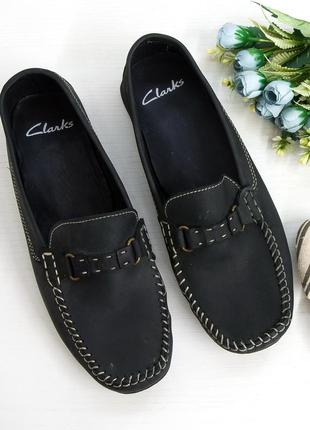 Мокасины кожаные, туфли clarks. натуральная кожа.