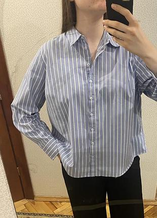 Рубашка в полоску женская оверсайз