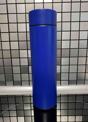 Пляшка термос з індикацією температури 500 мл smart cup, синій, розумний термос