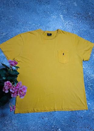 Желтая футболка мужская polo ralph lauren vintage (оригинал)