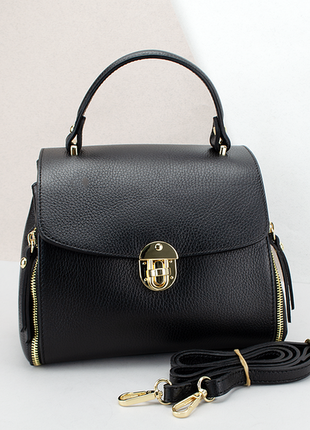 Сумка средняя кожаная вместительная италия кроссбоди клатч