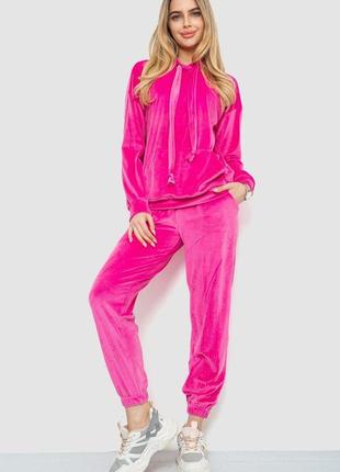 Спорт костюм женский велюровый, цвет розовый, 241r060