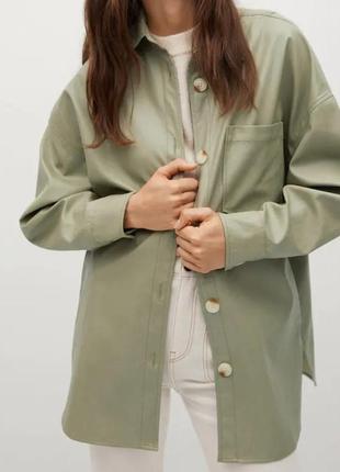 Сорочка з заміннику, рубашка кожзам, сорочка з штучної шкіри рубашка кожаная