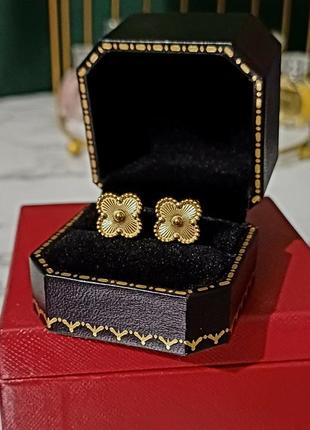 Серьги van cleef, серьги бренд, роскошные золотые украшения, стильная трендовая бижутерия, ван клиф