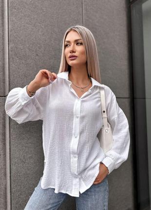 Женская стильная рубашка муслин блуза блузка