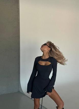 🌈 3 кольори ❗️ сукня в рубчик4 фото