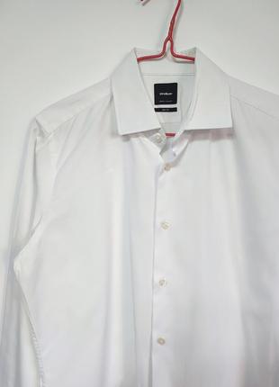 Сорочка рубашка чоловіча біла пряма slim fit класична повсякденна strellson man, розмір m - l4 фото