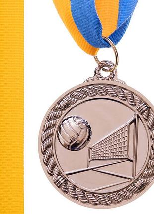 Медаль спортивная с лентой волейбол срібло, бронза
