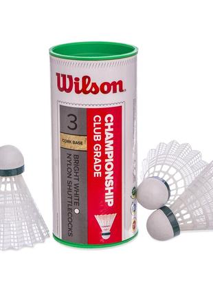 Волани для бадмінтону wilson championship wrt6040 3шт білий