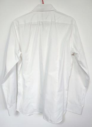 Сорочка рубашка чоловіча біла пряма slim fit класична повсякденна strellson man, розмір m - l5 фото