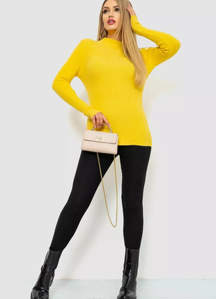 Кофта жіноча однотонна базова, колір жовтий, 244r2032