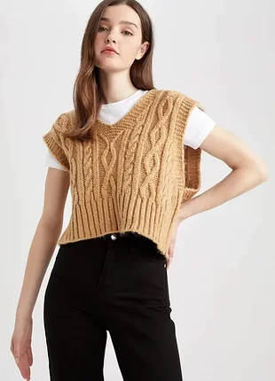 Женский жилет с v-образным вырезом, l