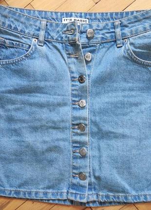Стильная нарядная фирменная джинсовая юбка юбка бренд its basic.denim.s