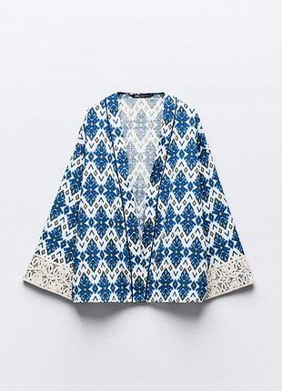 Открытый кардиган с принтом zara new
