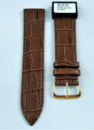 22 мм кожаный ремешок для часов condor 342.22.02 коричневый ремешок на часы из натуральной кожи2 фото