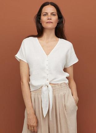 Блуза з льону від h&m
