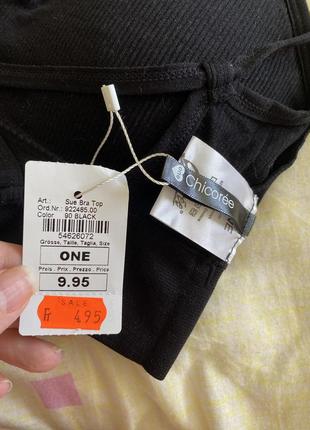 Шикарный, базовый, топ в рубчик без, косточек, в черном цвете, от бренда: chicoree👌8 фото