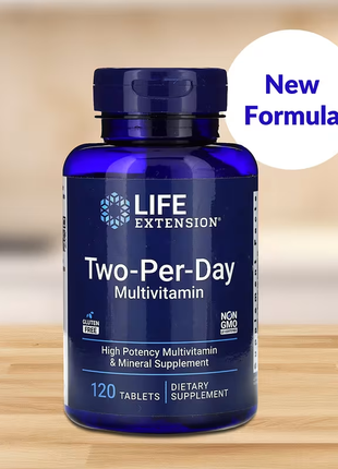 Life extension, мультивітаміни для приймання двічі на день, версія 2, 120 таблеток