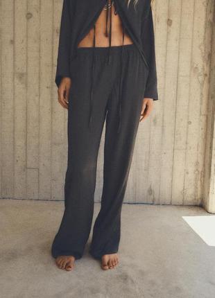Штани в піжамному стилі zara new