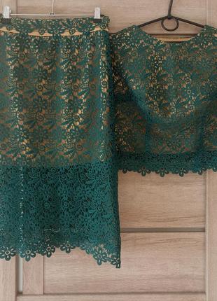 Костюм вечірній святковий кофточка і спідниця